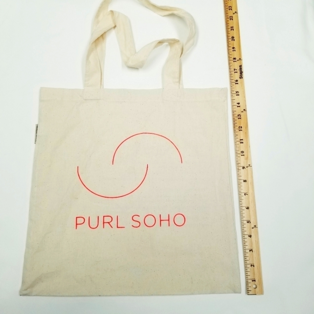 Purl Soho tote with printed pattern on it made out‎ of organic cotton Knitting